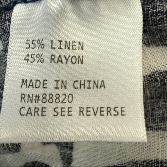 Christian Siriano Tiered Linen Blend Midi Skirt S Natural Navy Botanical Print - Picture 5 of 10